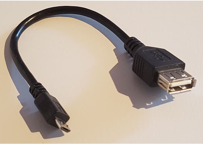 USB micro-B (male) to USB A (female) adapter