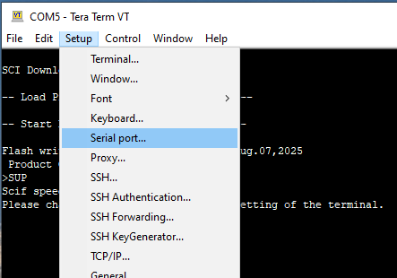 TeraTerm File Menu