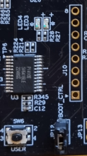 User button and LEDs on carrier board V3