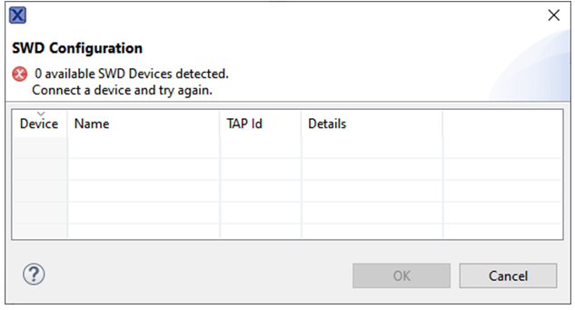 No SWD devices detected