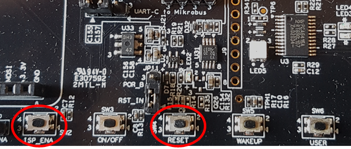 Buttons on uCOM carrier board