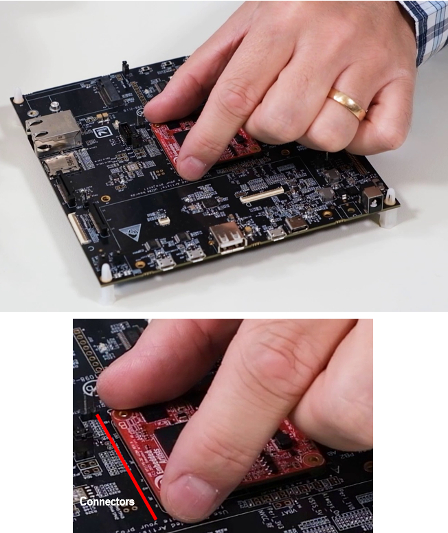 Fingers over connectors