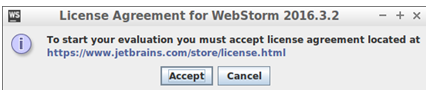 WebStorm - accept agreement