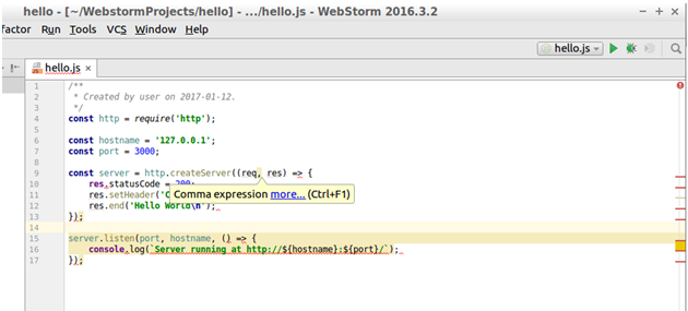 WebStorm - web server application with errors