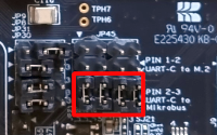 Jumpers to redirect UART-C