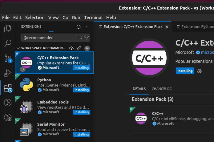 VS Code - Installing of extensions stuck